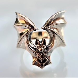 Bat Ring 925 Sterling Silver Vampire Gothic Rock Biker Unique Design