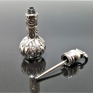 Sterling Silver 925 Perfume Bottle Pendant Locket Fragrance Perfume/Essential Oil 3D Locket/Pendant Minimalist Urn ELIZ