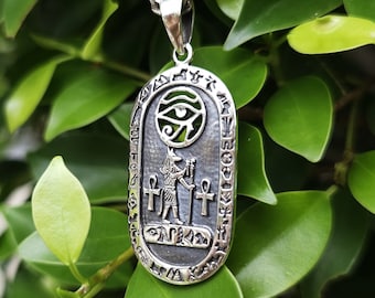 Anubis God Pendant 925 STERLING SILVER Eye of Ra Ankh Pyramid Pharaoh Sacred Ancient Egyptian Symbols Occult Talisman Amulet