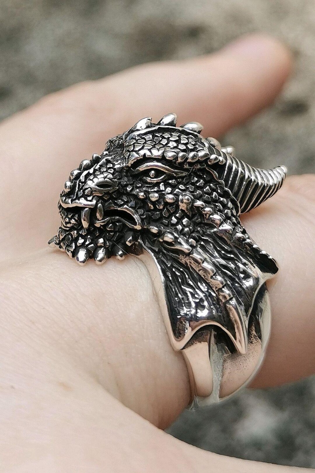 Celtic Dragon Ring Sterling Silver 925 Medieval Dragon Draco ...