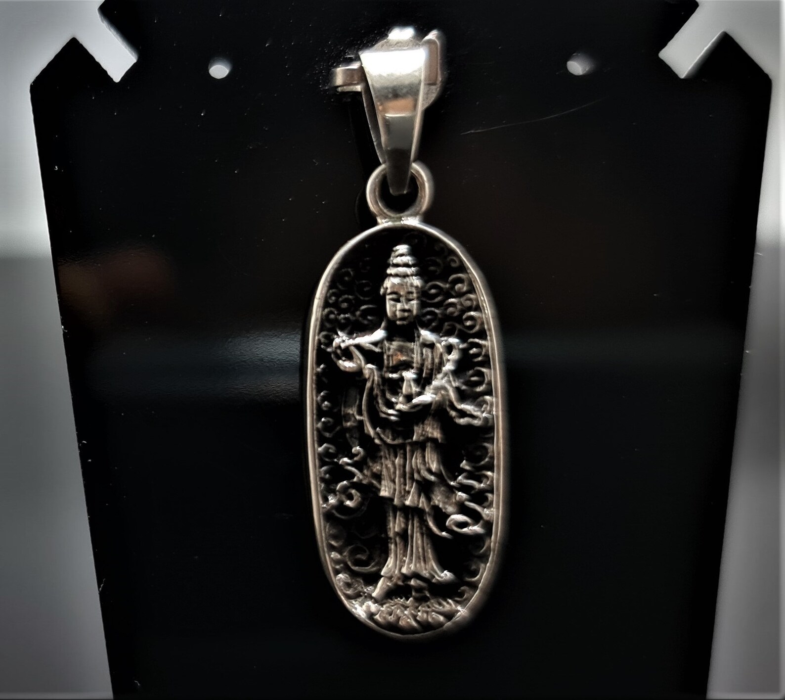 Kwan Yin Pendant Sterling Silver Guanyin God Compassion Mercy Etsy