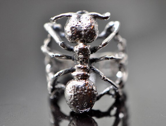 Ant Ring STERLING SILVER 925 Red Army Ant Insect Ring Entomology