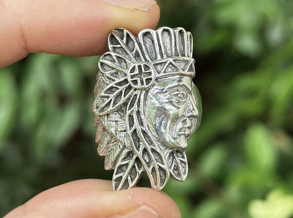 American Indian Ring STERLING SILVER 925 Tribal Chief Profile Native American Grand Cherokee Handmade Talisman Amulet