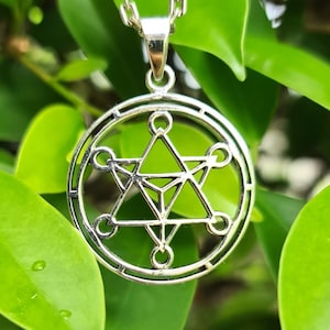 Merkaba Pendant STERLING SILVER 925 Merkabah Star Sacred Geometry Tetrahedron Meditation Metatron Spiritual Talisman Amulet