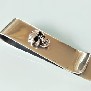 Clip para billetes con forma de calavera, tarjetero de plata de ley 925, para motociclistas, regalo de graduación para el día del padre, regalo de cumpleaños para él, 22 gramos