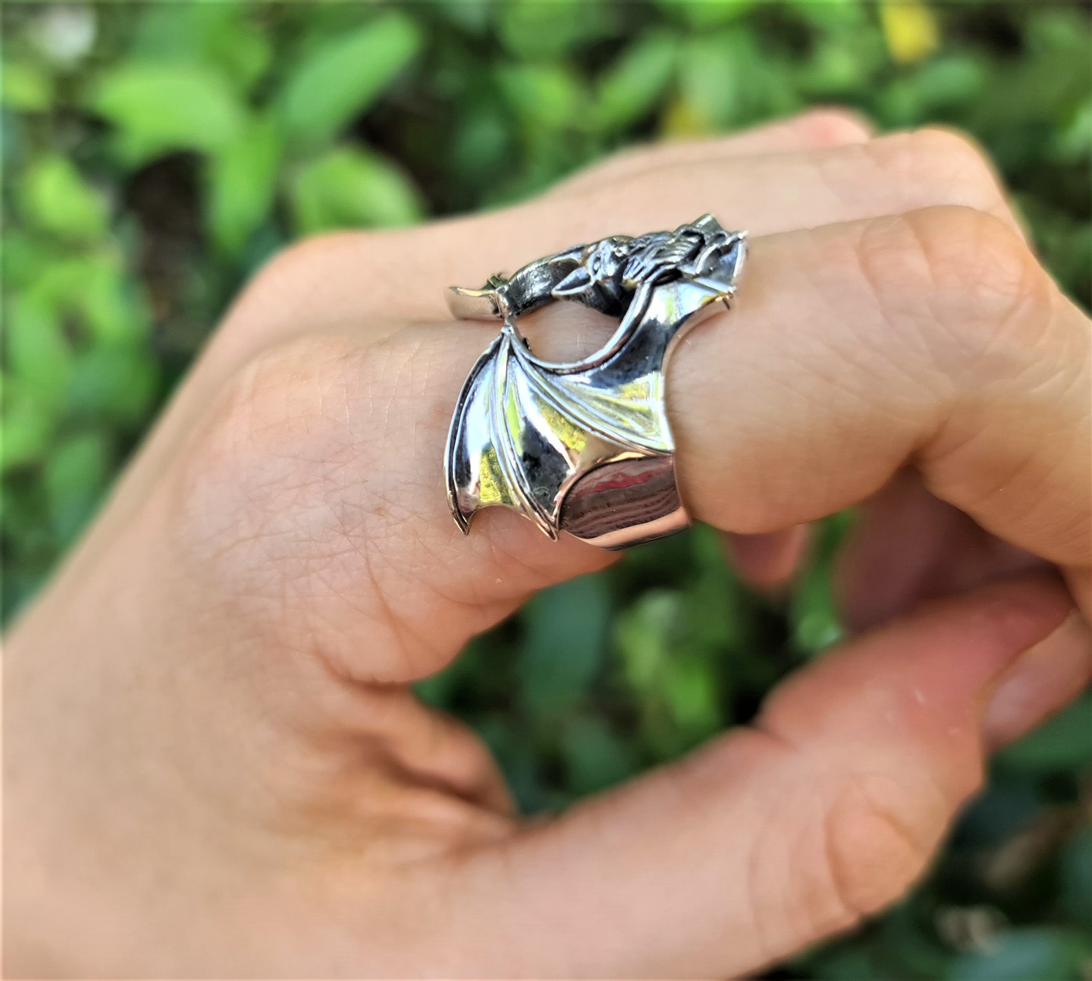 Bat Ring 925 Sterling Silver Vampire Gothic Rock Biker Unique | Etsy