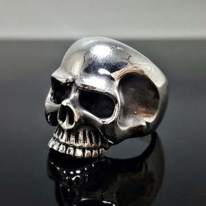 SKULL Ring Sterling Silber 925 Halber Kiefer Schädel Biker Rocker Punk Goth Brutal Exklusives Design