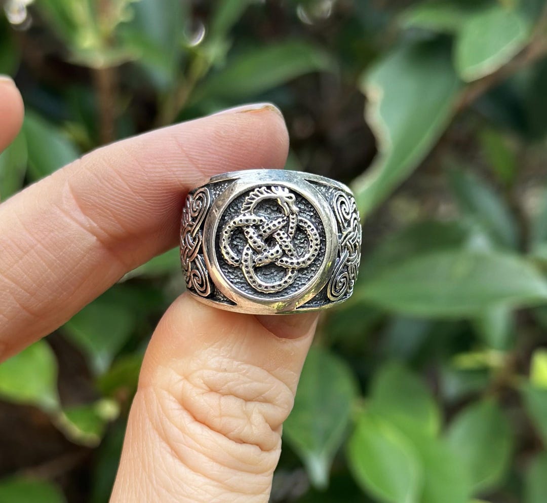Ouroboros Ring 925 Sterling Silver Viking Sacred Symbols Celtic