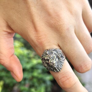 Lion Ring 925 STERLING SILVER Massive LION Head Royal Power Leo Lion King Royal Talisman image 3