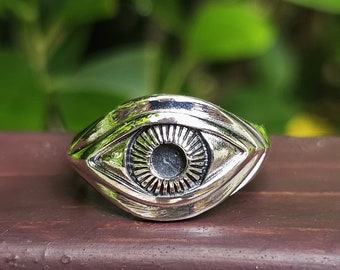 All Seeing Eye Ring STERLING SILVER 925 Eye of Providence Evil Eye Protection Amulet Ancient Symbol