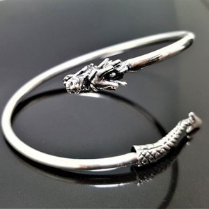 Ouroboros Bracelet STERLING SILVER 925 Dragon eating Tail Ancient Symbol Talisman Amulet Good Luck image 5