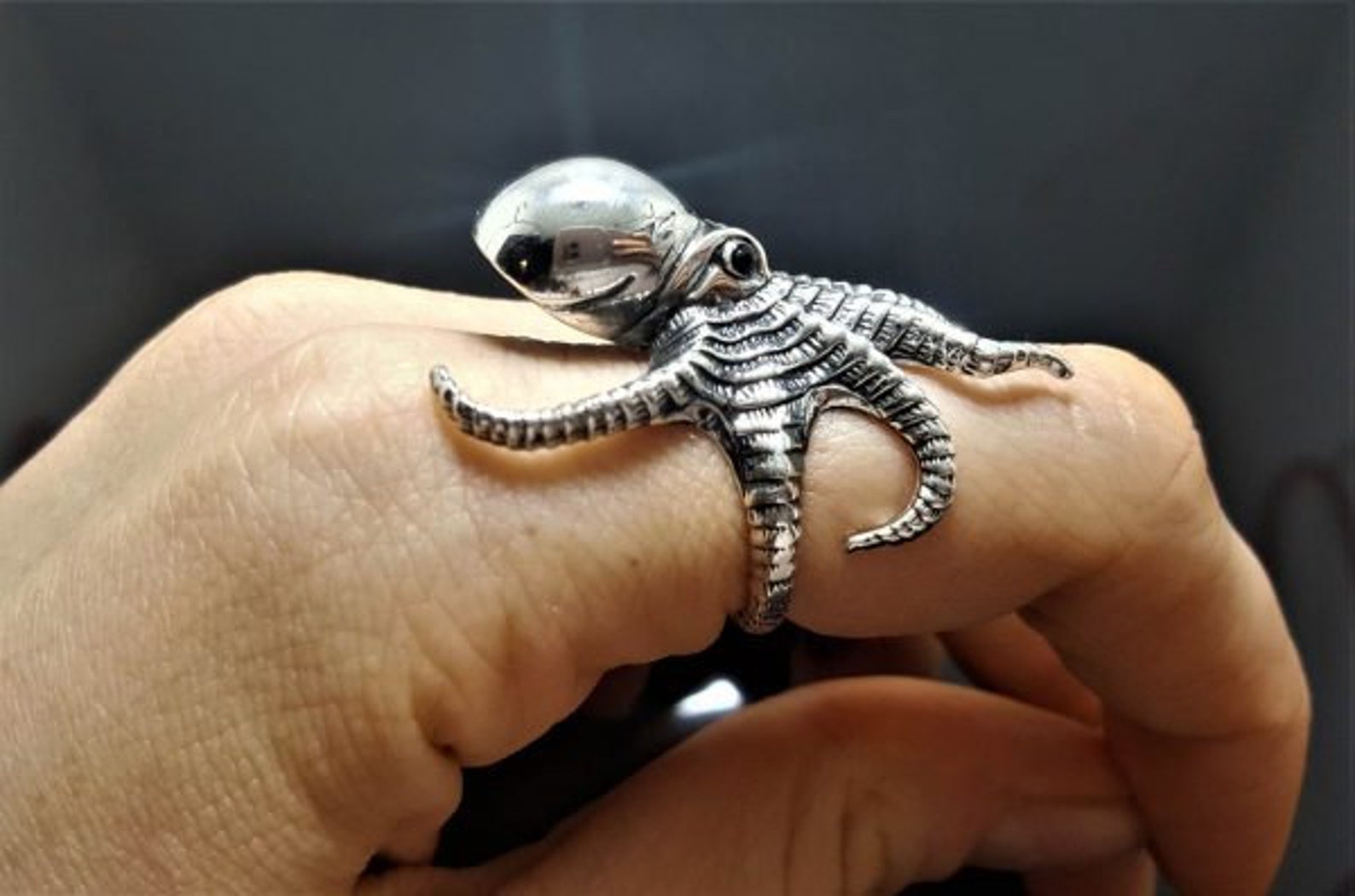OCTOPUS RING 925 Sterling Silver Ocean Sea Animal Large Etsy