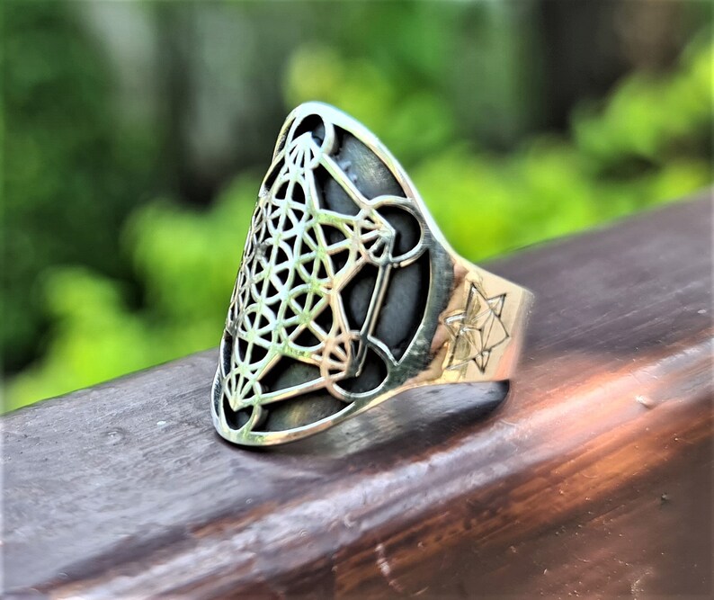 Metatron Cube Ring STERLING SILVER 925 Sacred Geometry Etsy