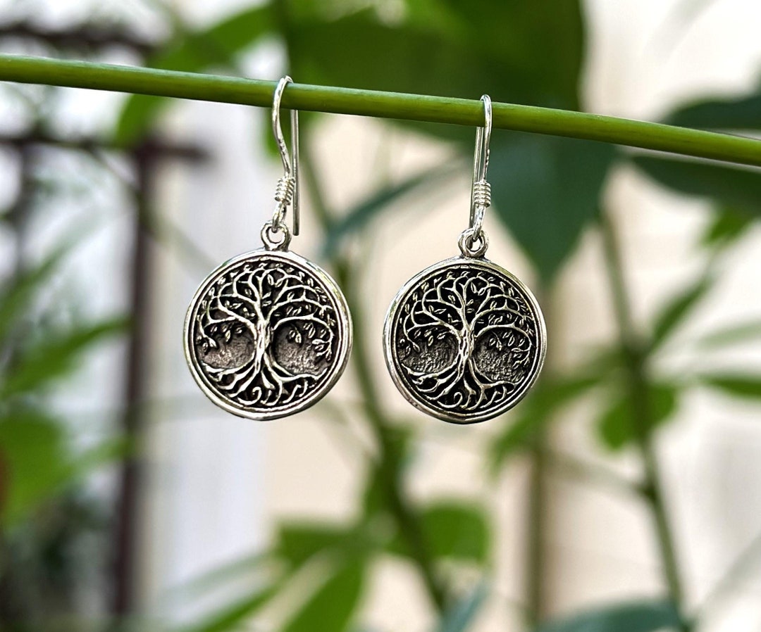 Tree of Life Earrings 925 Sterling Silver Sacred Celtic Tree Symbol ...