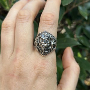 Lion Ring 925 STERLING SILVER Massive LION Head Royal Power Leo Lion King Royal Talisman image 4
