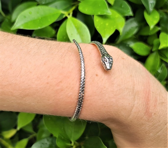 Snake Bangle STERLING SILVER 925 Snake Bracelet Cleopatra Jewelry