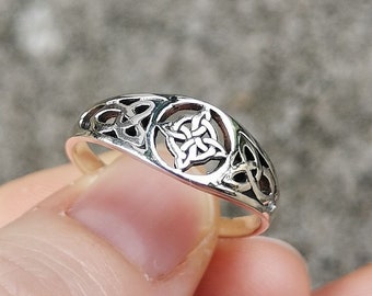 thumbnail interactive-video image 1 of 925 Sterling Silver Celtic Spinning Ring – 5mm Wide Band, Unisex Thumb Or Finger Ring 1 of 5