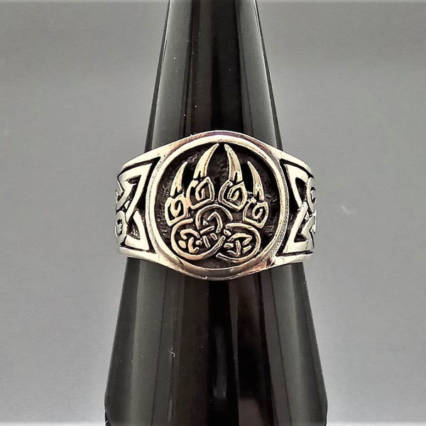 Bear Paw Ring Sterling Silver 925 Viking Claw Slavic Warding Veles Sacred Symbol Talisman Amulet