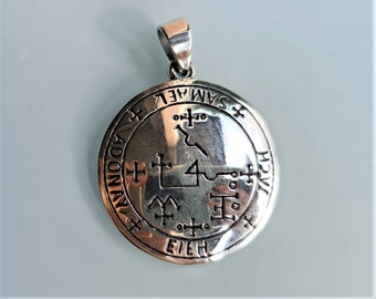 cooltime Silver/Gold Samael Sigil Pendant Archangle Medallion Necklace for Men Women cooltime Silver/Gold Samael Sigil Pendant Archangle Medallion Necklace for Men Women