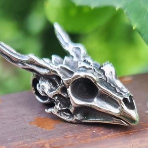 Dragon Skull Pendant 925 STERLING SILVER Medieval Dragon Skeleton Draco Mythological Creature Celtic Dragon Handmade Unique