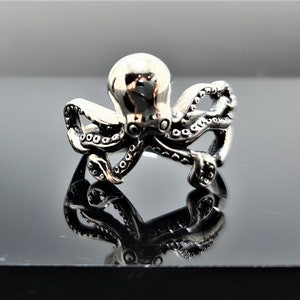 Octopus Ring 925 Sterling Silver OCTOPUS Ocean Sea Animal Good Luck Nautical Talisman Exclusive Gift