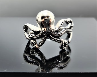 Octopus Ring 925 Sterling Silver OCTOPUS Ocean Sea Animal Good Luck Nautical Talisman Exclusive Gift