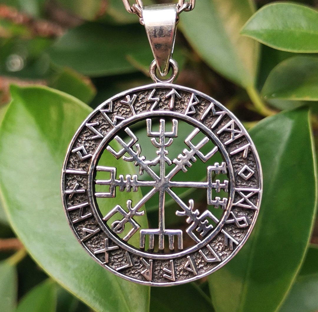 Vegvisir Pendant 925 Sterling Silver Icelandic Magical Stave Etsy
