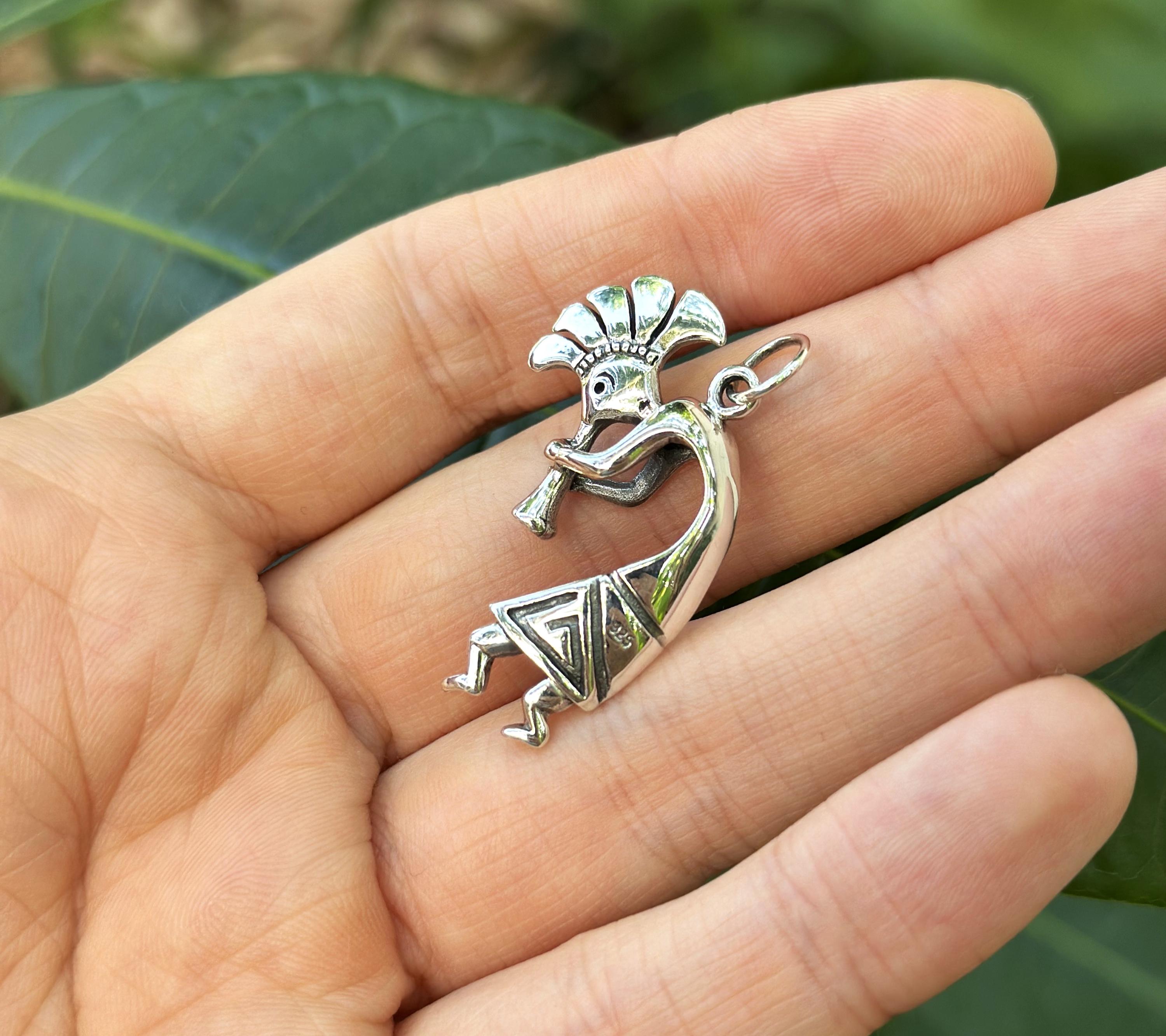 Kokopelli Pendant 925 STERLING SILVER Fertility Deity Native