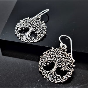 Tree of Life Earrings 925 Sterling Silver Sacred Celtic Tree Symbol ...