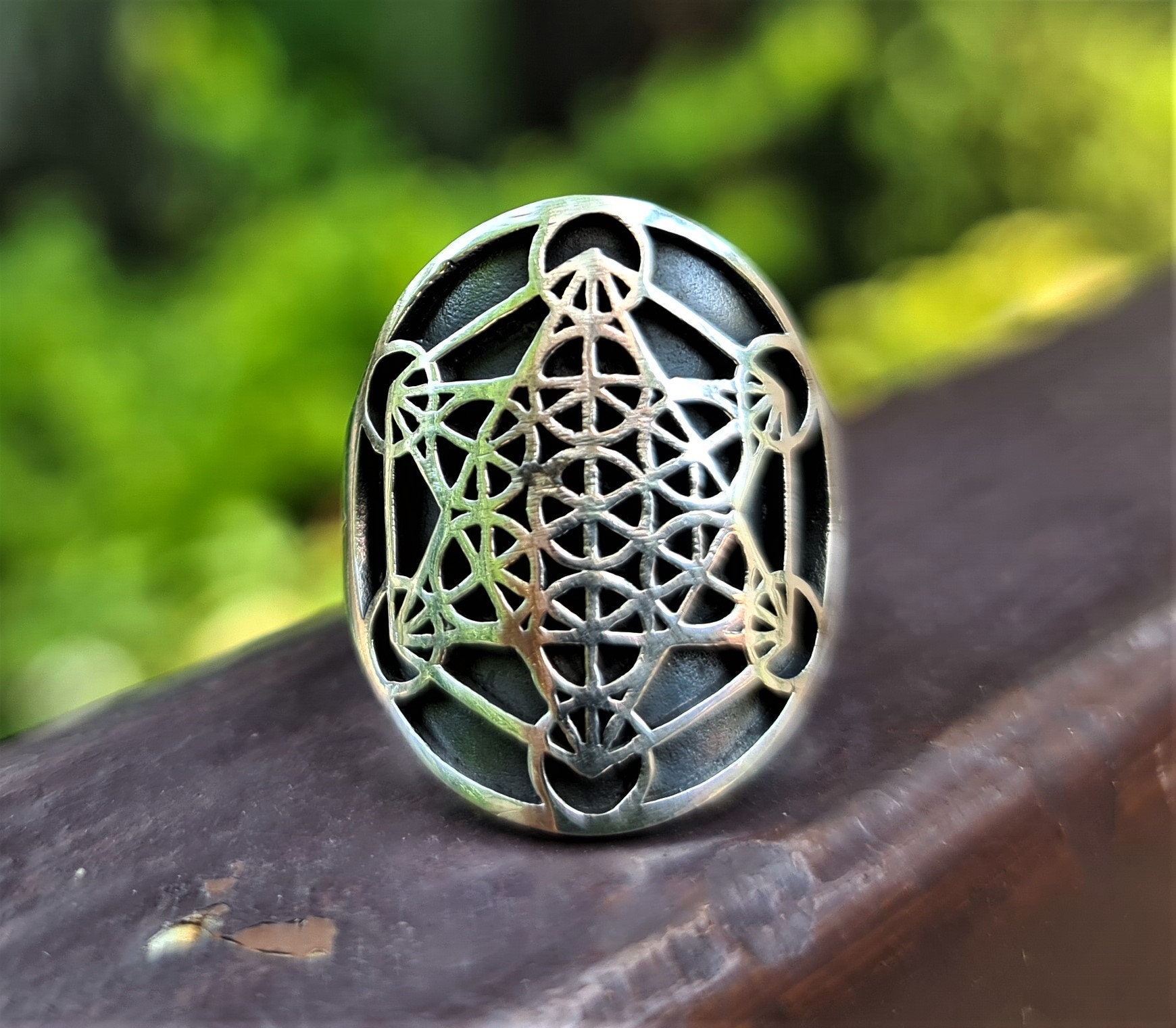 Metatron Cube Ring STERLING SILVER 925 Sacred Geometry Etsy