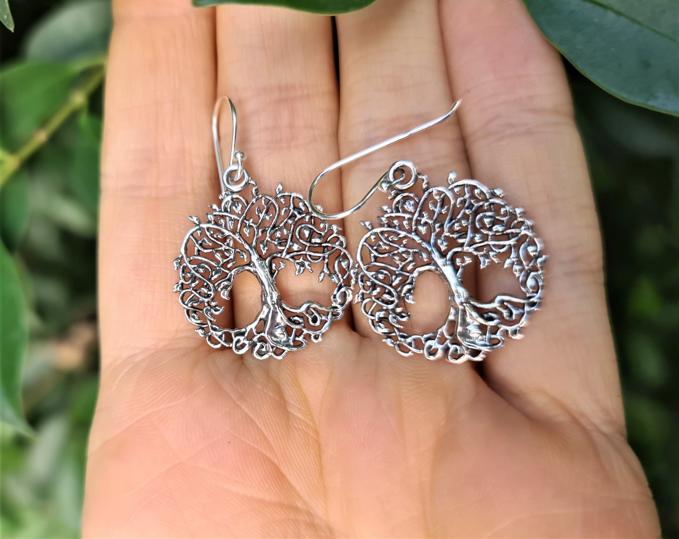 Tree of Life Earrings 925 Sterling Silver Sacred Celtic Tree Symbol ...