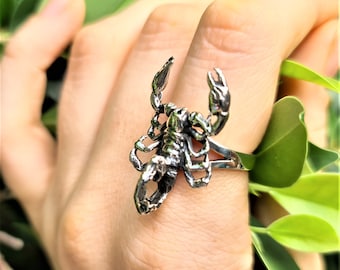 Silver scorpion ring deals