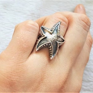 Starfish Sterling Silver 925 Ring Starfish Ocean Star Sea Nautical Talisman Gift