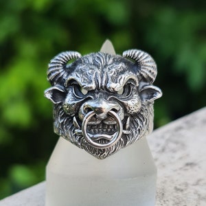 Minotaur Ring 925 STERLING SILVER Greek Minotaur Labyrinth Bull Beast Mythological Creature from Cyprus Ancient Greek Aries Ring