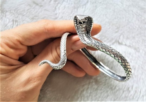 New Arrived Gold Silver Bracelet Cobra Snake Bracelet for Women Metal  Silver Bangle Bracelets & Punk Rock Animal Jewelry