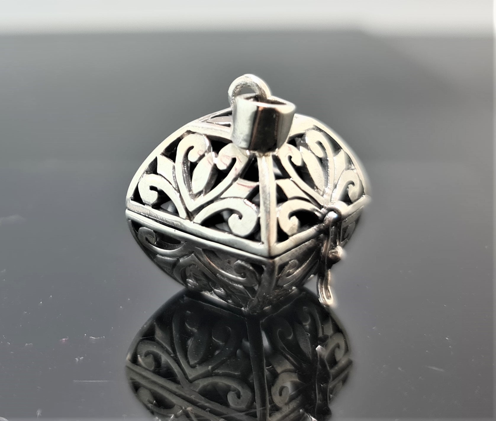 Jewelry Box Locket Pendant STERLING SILVER 925 Secret Compartment ...