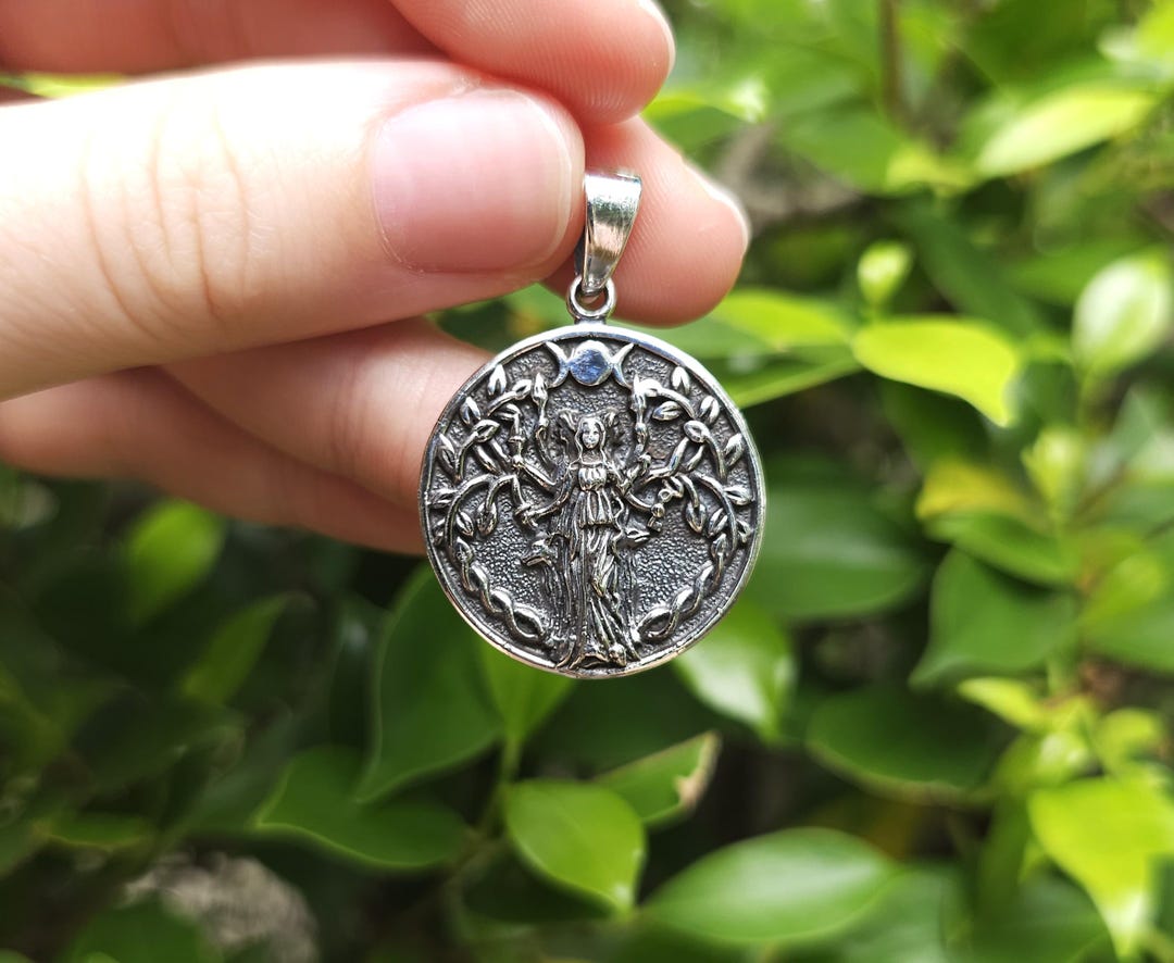 Hecate Goddess Pendant 925 STERLING SILVER Moon Goddess Hecate Triple ...