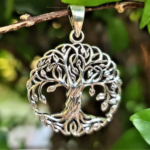 Tree of Life Pendant STERLING SILVER 925 Yggdrasil Norse Symbol Universe Talisman Nordic Viking Runic Sacred Amulet