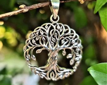 Tree of Life Pendant 925 STERLING SILVER Yggdrasil Norse Symbol Universe Talisman Nordic Viking