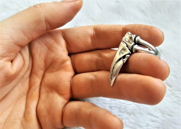 Attraente Argento Sterling 925 Anello Teschio - Misura X - Motociclista - Foto 4