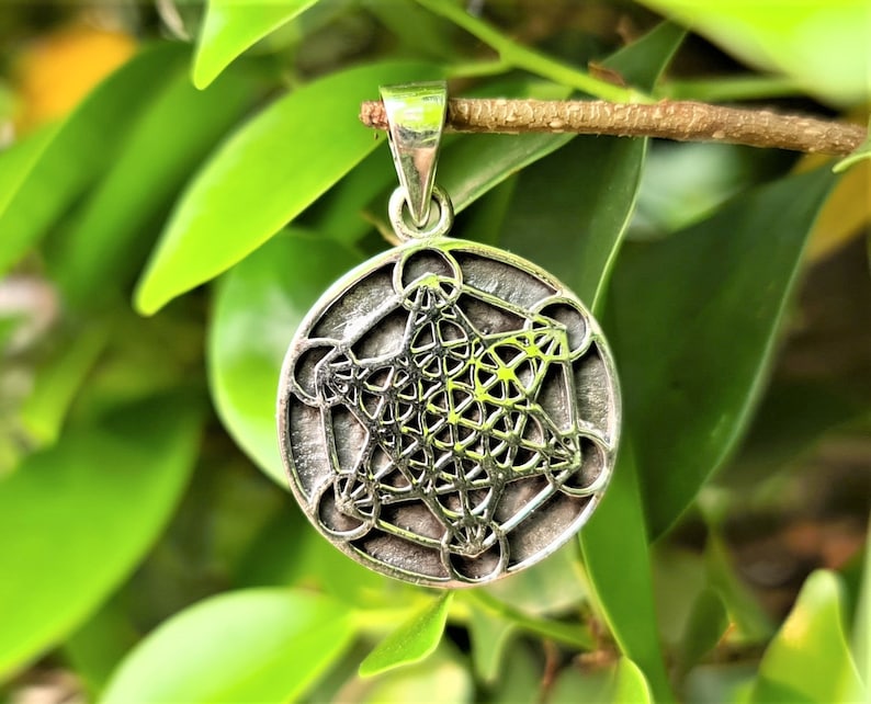 Metatron Cube Pendant STERLING SILVER 925 Sacred Geometry Etsy