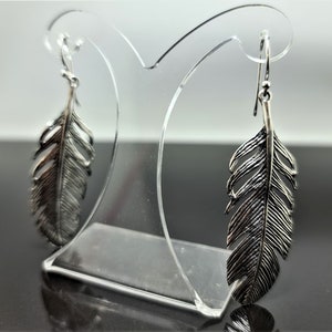 Feather Earrings 925 Sterling Silver Eagle’s Feathers American Native Indian Talisman Jewelry