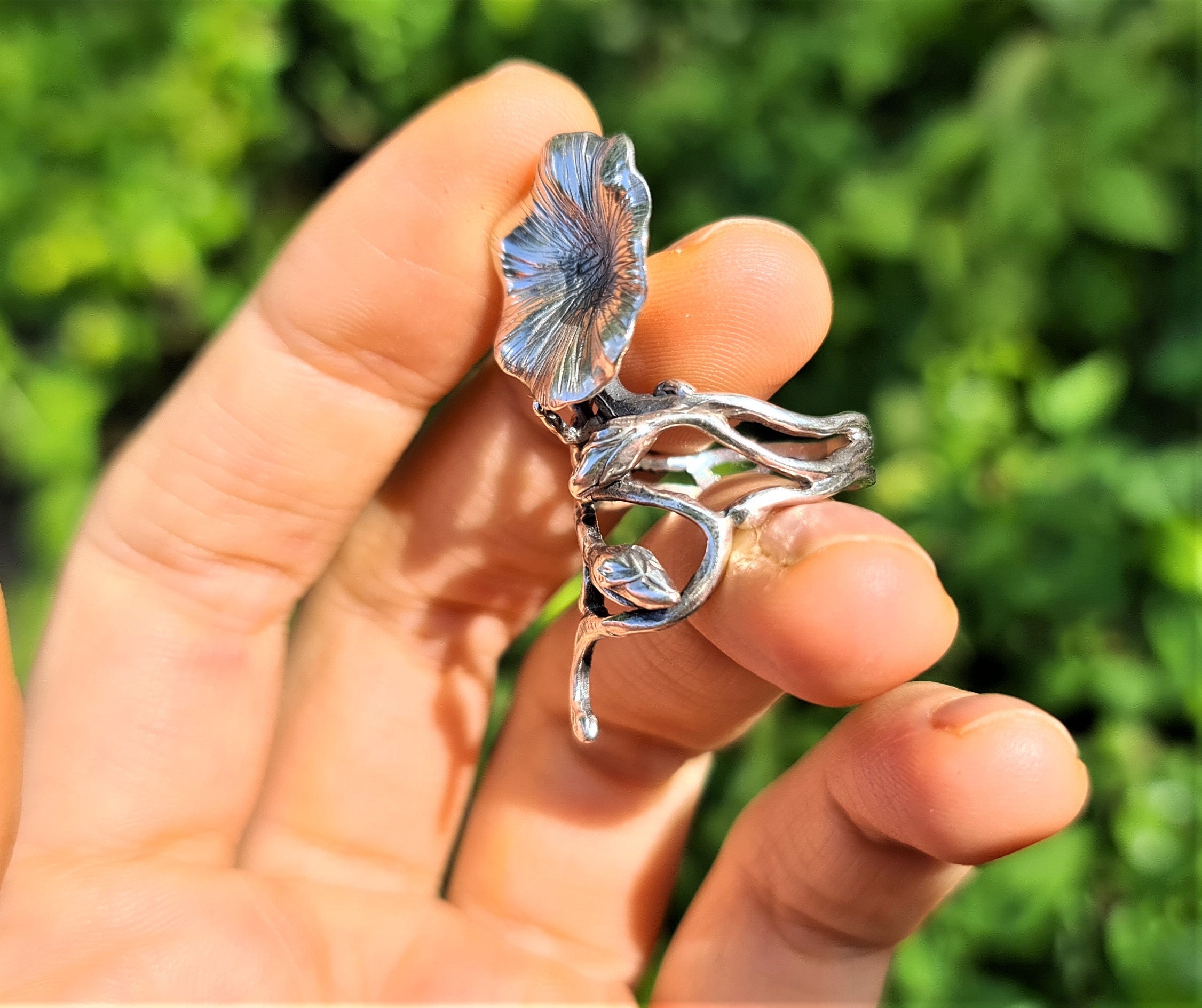 Flower Ring STERLING SILVER 925 Petunia Floral Exclusive