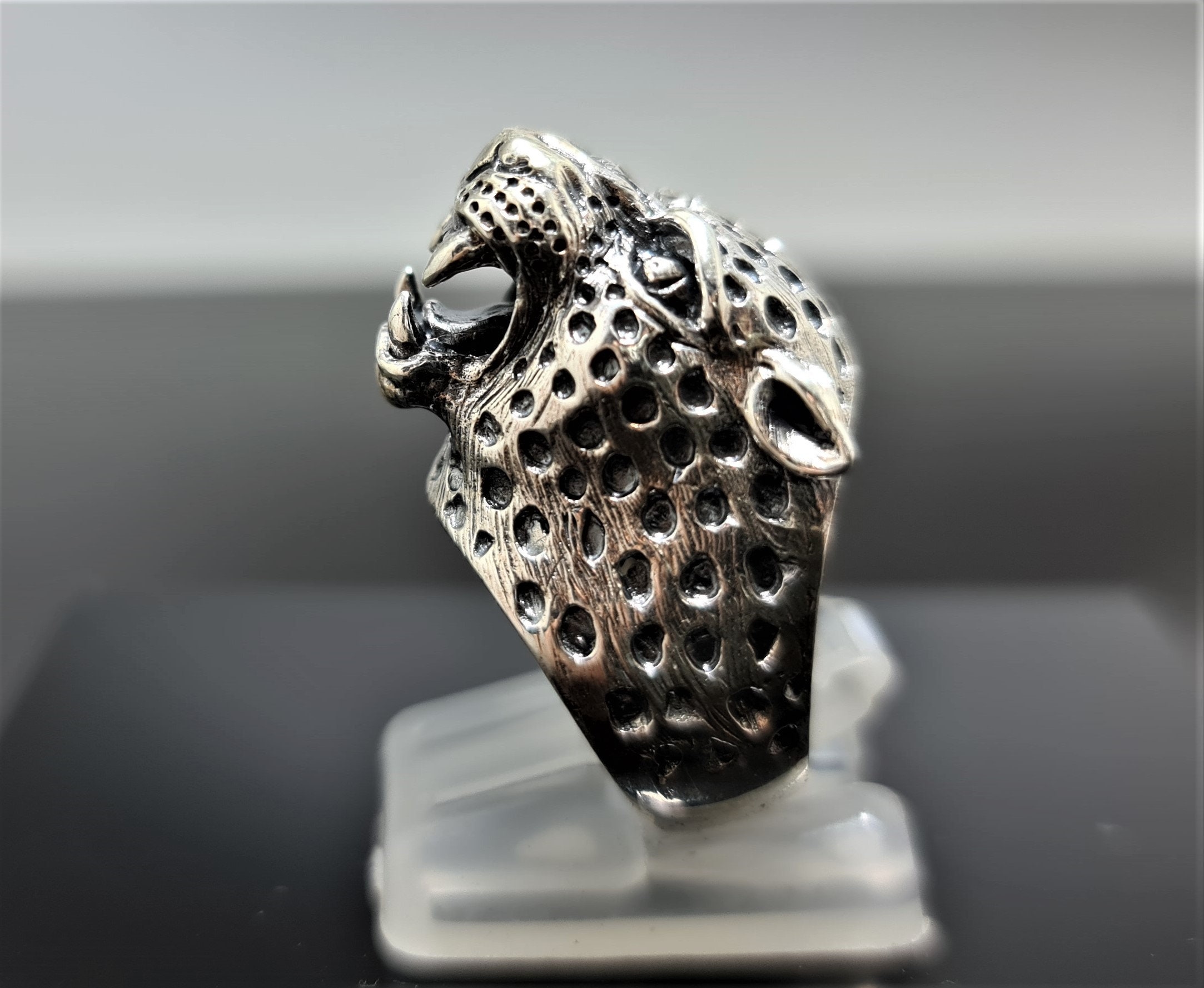 Ciondolo Pantera Leopardo In Argento Sterling 925 Per Uomo - Biker - LINSION TA54A HZ