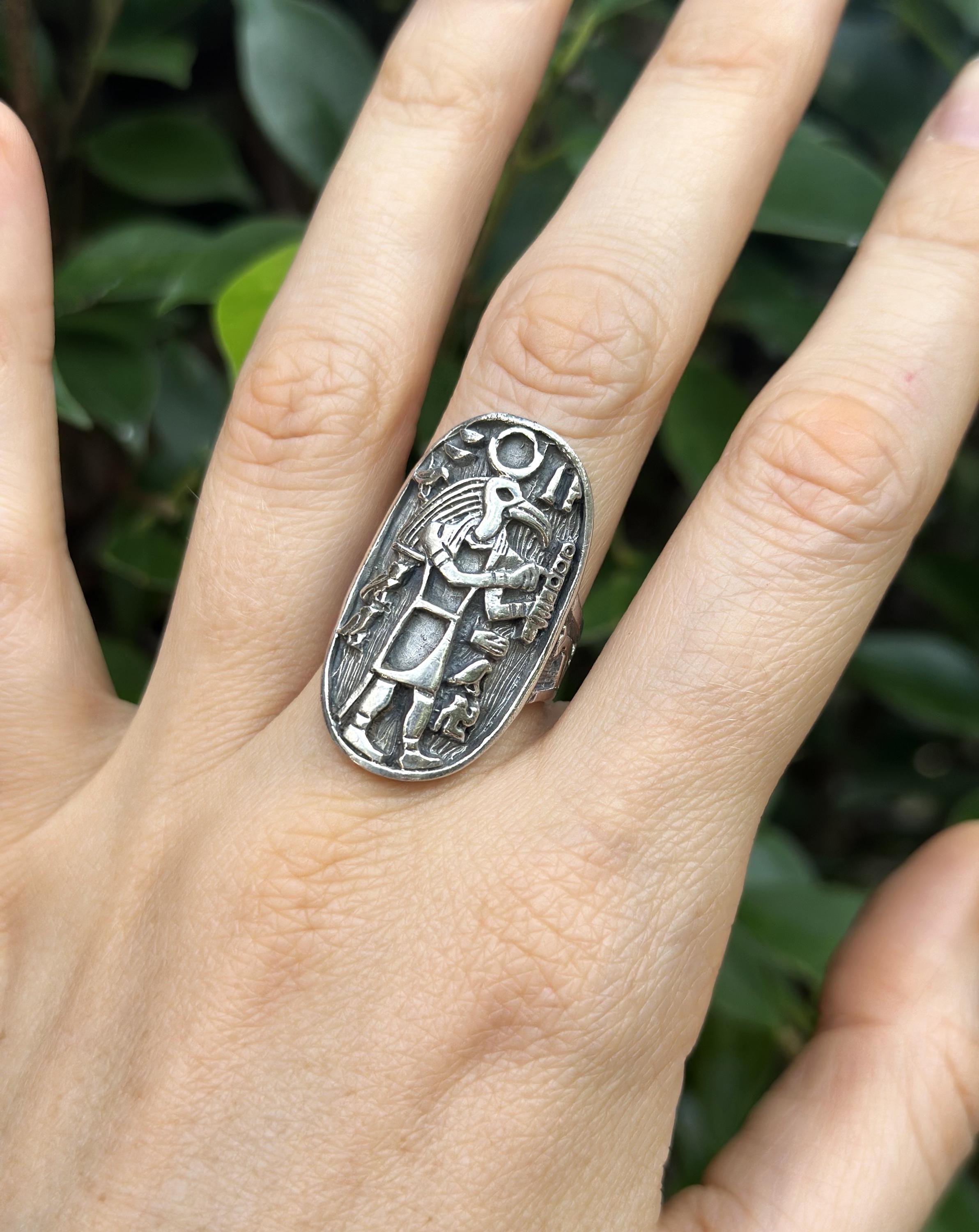 トート神リング スターリングシルバー 925 古代エジプトの知恵の神
