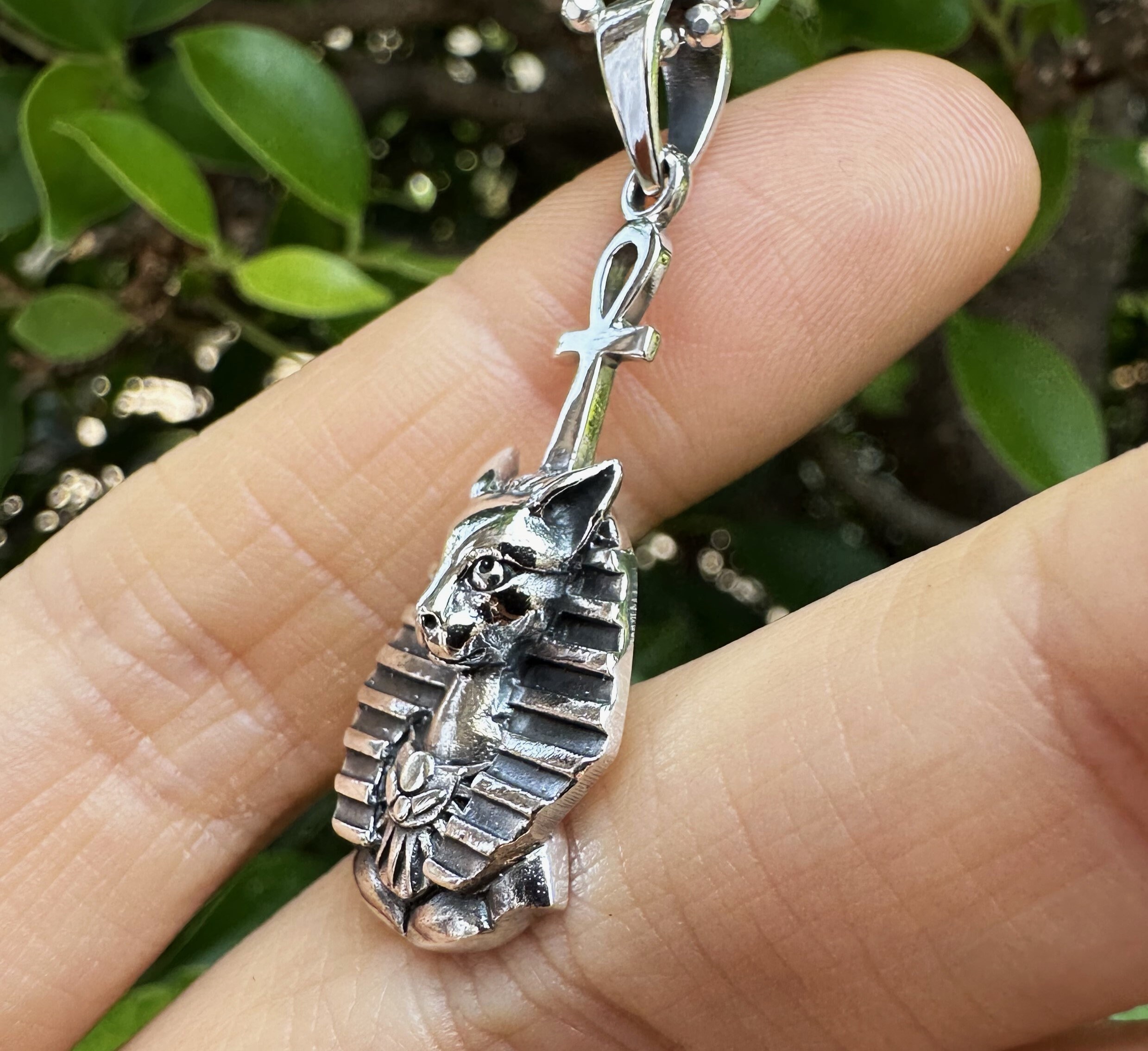 Collana in argento sterling con gatto Bastet egiziano ... - YFN