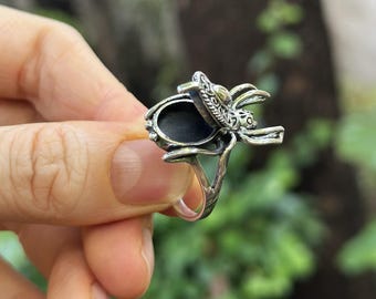 Spider Locket Ring 925 Sterling Silver Secret Compartment