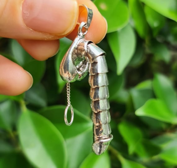 Penis Pendant Sterling Silver 925 Erotic Erectable Phallus Unisex