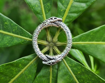 Anillo Ouroboros PLATA DE LEY 925 Ouroboros Serpiente que come la cola Círculo de la vida Muerte y renacimiento Símbolo sagrado Talismán Amuleto