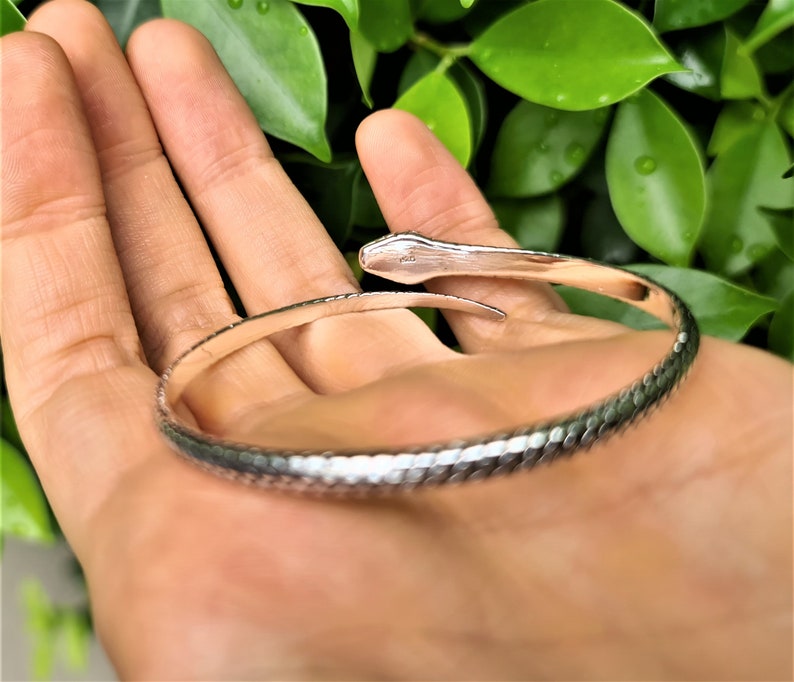 Snake Bangle STERLING SILVER 925 Snake Bracelet Cleopatra Etsy